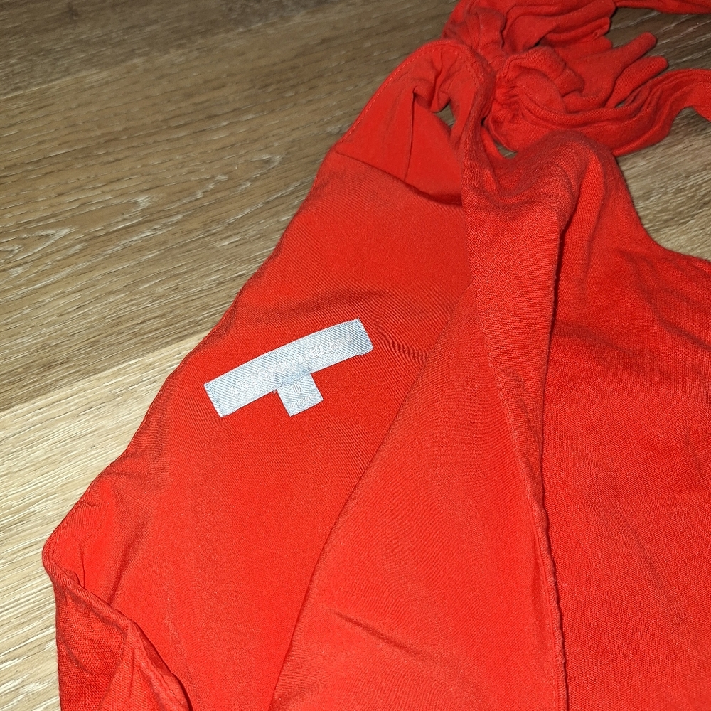 Antonio Melani Size 0 Orange Charlie Linen Blend Shift Dress One Shoulder - Picture 6 of 10